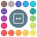 Adjust object width flat white icons on round color backgrounds Royalty Free Stock Photo