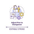 Adjust prior to changeover concept icon