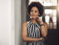 Adjust your mind and make it happen. a young businesswoman looking thoughtful in a modern office.