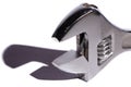 Adjustable crescent wrench with shadow on white background Royalty Free Stock Photo