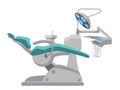 Adjustable dental operation chair cartoon on white