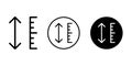 Adjustable height icon symbol set.