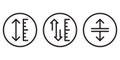 Adjustable height icon symbol set.