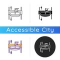 Adjustable height sink icon