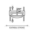 Adjustable height sink linear icon