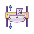 Adjustable height sink RGB color icon