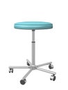Adjustable metal mobile medical stool, 3d illustration