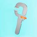 adjustable metal wrench 3d illustration