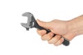 Adjustable spanner in hand Royalty Free Stock Photo