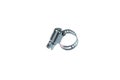 Adjustable steel hose clamp with a screw nut, isolated on white background Royalty Free Stock Photo