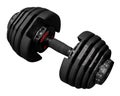 Adjustable weight dumbbell in plastic polymer material.