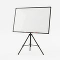 Adjustable whiteboard on tripod stand for office and classroom use isolated on white background Royalty Free Stock Photo
