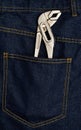 Adjustable wrench in the back pocket of the jeans Royalty Free Stock Photo
