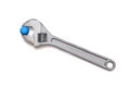 Adjustable wrench with blue ball, isolated on white background Royalty Free Stock Photo