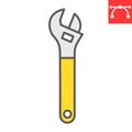 Adjustable wrench color line icon Royalty Free Stock Photo
