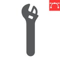 Adjustable wrench glyph icon Royalty Free Stock Photo