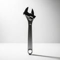 Adjustable Wrench Tool in Black and White with Dramatic Lighting mechanical hardware Royalty Free Stock Photo