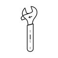 adjustable wrench tool line icon vector illustration Royalty Free Stock Photo