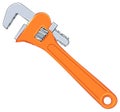 Adjustable wrench tool vector illustration, repair equipment isolated on white, handyman spanner for construction work Royalty Free Stock Photo
