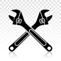 Adjustable wrench vector flat icons on a transparent background Royalty Free Stock Photo