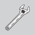 Adjustable wrench. Vector illustration decorative design