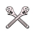 adjustable wrench vector illustration from tools collection. adjustable wrench from labor day celebration. fit for construction or