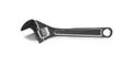 Adjustable wrench on white, top view. Plumber tools Royalty Free Stock Photo