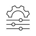 Adjusting, icon in line design. Adjusting, modify, change, tweak, update, improve, customize on white background vector