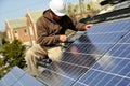 Adjusting Solar Panels 2 Royalty Free Stock Photo