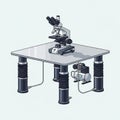 Adjustment knobs typical of optical microscopes used for magnifying Royalty Free Stock Photo