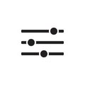 Adjustment slider icon Flat line illustration