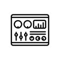 Black line icon for Adjustments, control and level