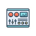 Color illustration icon for Adjustments, control and level