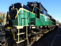 ADK Railroad locomotive engine 1835 under blue sky