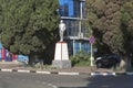 Monument to Vladimir Ilyich Lenin at the crossroads of Lenin and Kirov streets in the resort village of Adler, Sochi