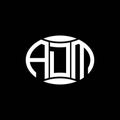 ADM abstract monogram circle logo design on black background. ADM Unique creative initials letter logo Royalty Free Stock Photo