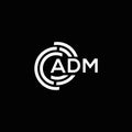 ADM letter logo design on black background. ADM creative initials letter logo concept. ADM letter design Royalty Free Stock Photo