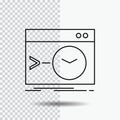 Admin, command, root, software, terminal Line Icon on Transparent Background. Black Icon Vector Illustration Royalty Free Stock Photo