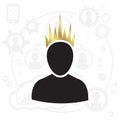 Admin with Gold Crown Icon