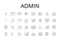 Admin line icons collection. Boss, Supervisor, Manager, Director, Leader, Executive, Head honcho vector and linear Royalty Free Stock Photo