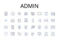 Admin line icons collection. Boss, Supervisor, Manager, Director, Leader, Executive, Head honcho vector and linear Royalty Free Stock Photo