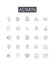 Admin line icons collection. Boss, Supervisor, Manager, Director, Leader, Executive, Head honcho vector and linear Royalty Free Stock Photo