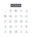 Admin line icons collection. Boss, Supervisor, Manager, Director, Leader, Executive, Head honcho vector and linear