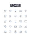 Admin line icons collection. Boss, Supervisor, Manager, Director, Leader, Executive, Head honcho vector and linear Royalty Free Stock Photo