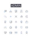 Admin line icons collection. Innovation, Strategy, Risk-taking, Resilience, Creativity, Leadership, Nerking vector and