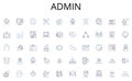 Admin line icons collection. Strategy, Branding, Promotion, Targeting, Analysis, Tactics, Budget vector and linear