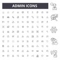 Admin line icons, signs, vector set, outline illustration concept