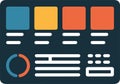 Admin Panel Interface with Color Blocks and Data Visualization Elements Royalty Free Stock Photo