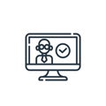 admin vector icon isolated on white background. Outline, thin line admin icon for website design and mobile, app development. Thin