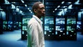 IT admin walking in server farm